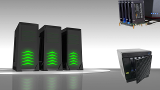 3 serveurs NAS sous forme de pc, un serveur NAS prémonté et un NAS DIY ouvert