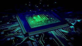 Carte mère virtuelle 3D avec processeur
